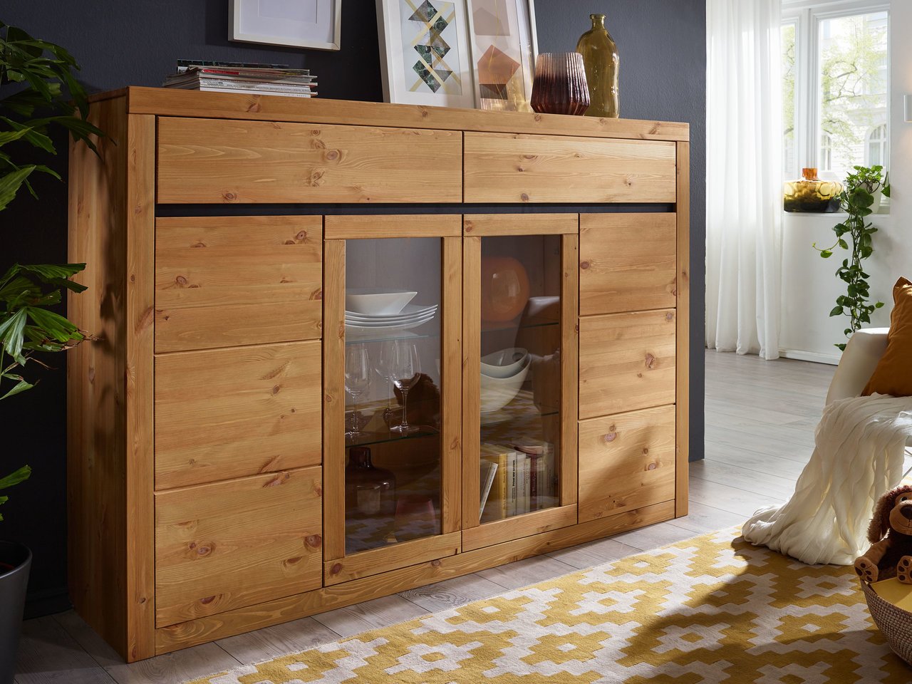 Highboard II Randers Massive Kiefer Bild 3
