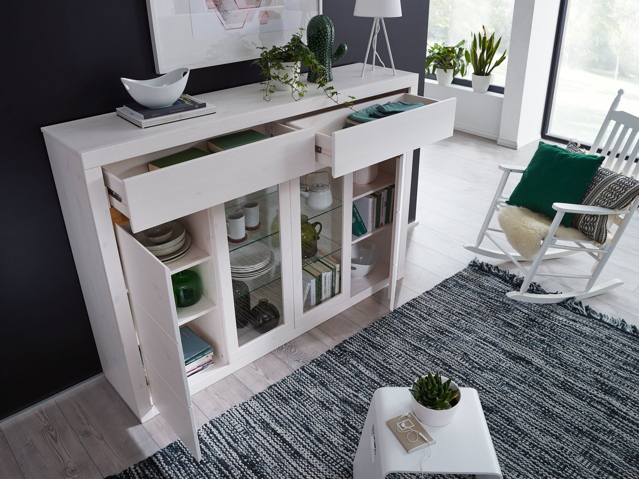Highboard II Randers Massive Kiefer Bild 2