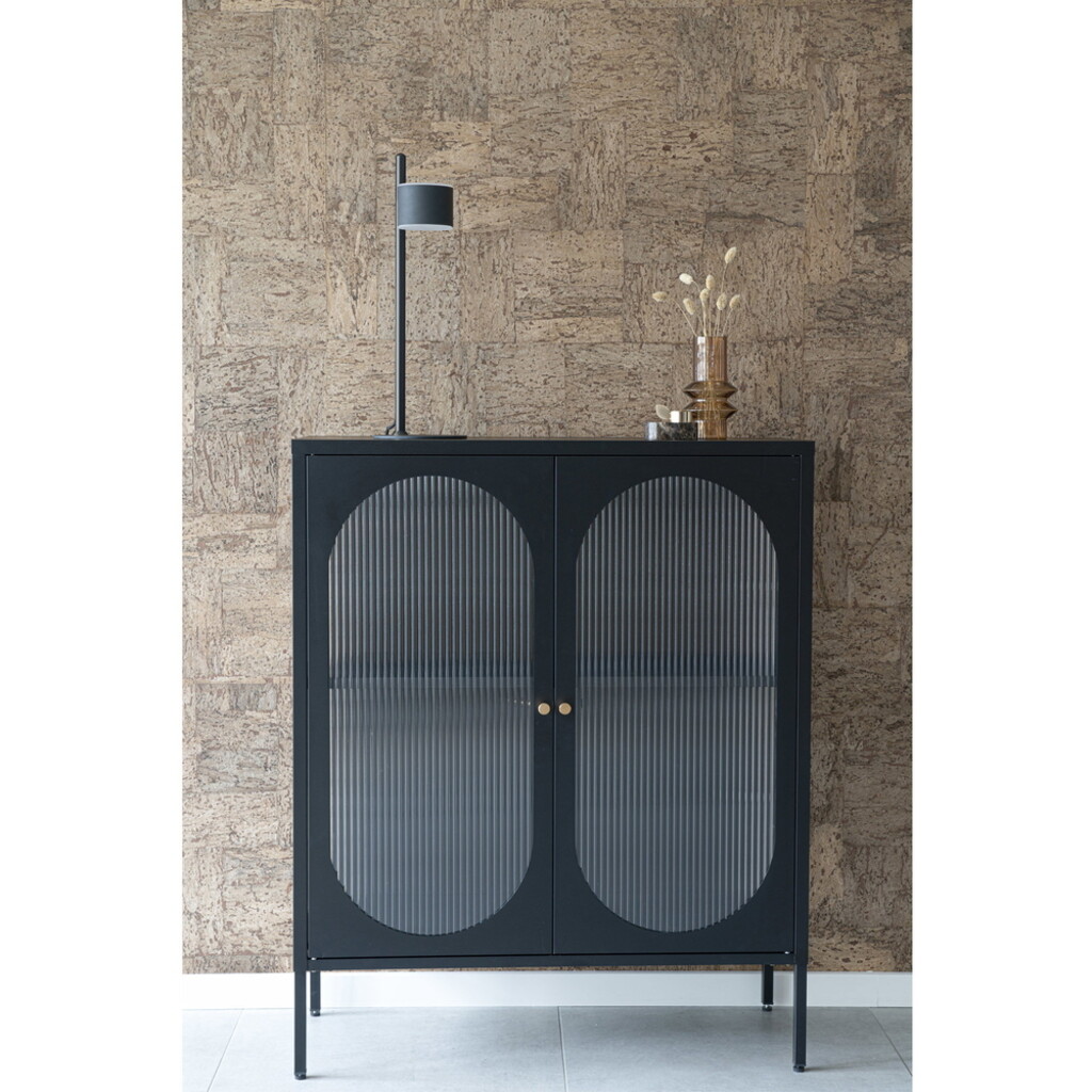Adelaide Vitrine aus Metall, halbhoch, Schwarz Bild 2
