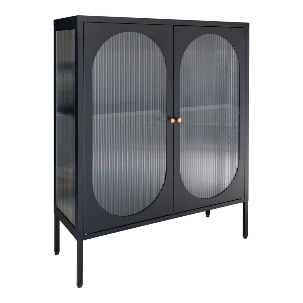 Adelaide Vitrine aus Metall, halbhoch, Schwarz Bild 3