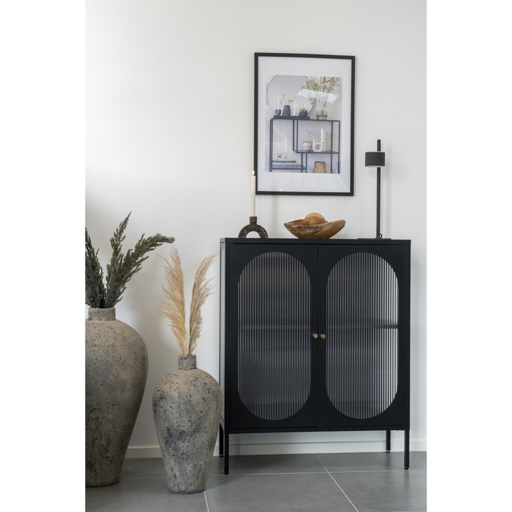 Adelaide Vitrine aus Metall, halbhoch, Schwarz Bild 5