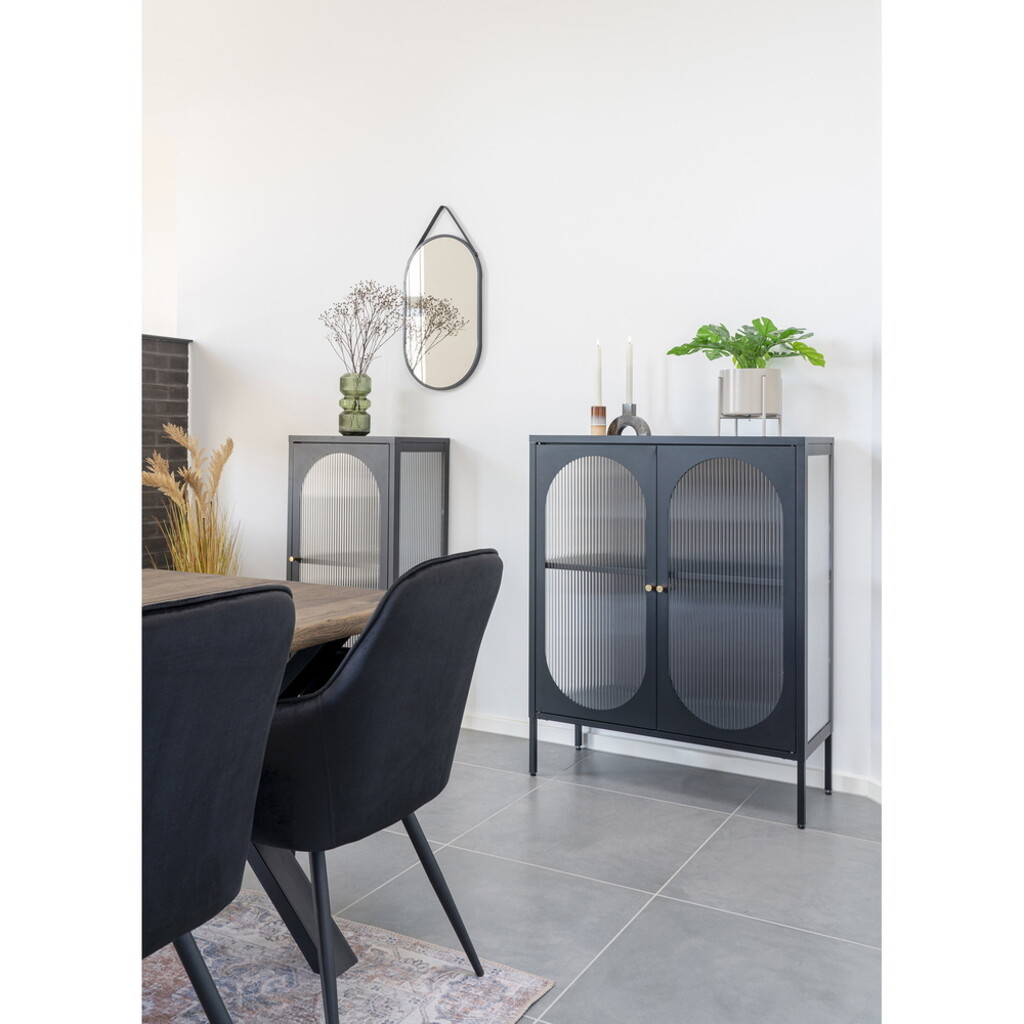 Adelaide Vitrine aus Metall, halbhoch, Schwarz Preview Image