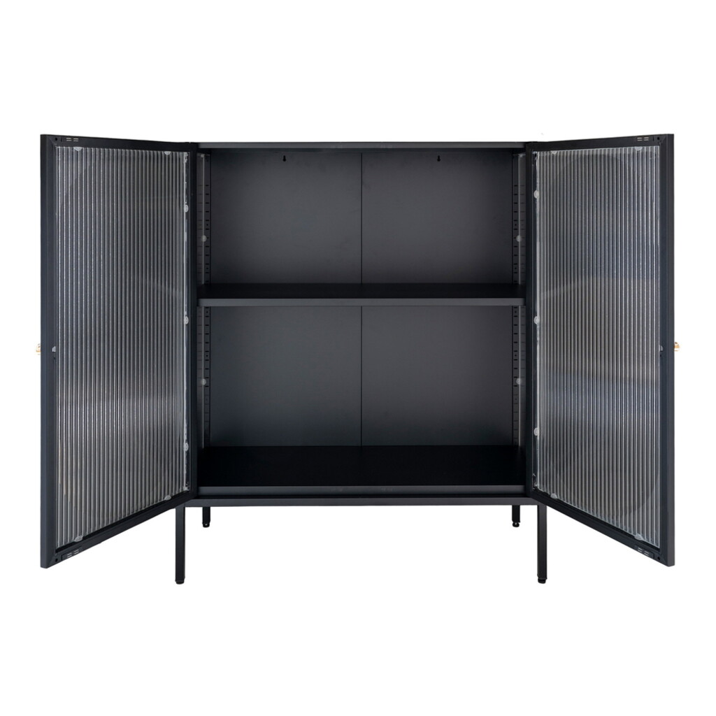Adelaide Vitrine aus Metall, halbhoch, Schwarz Bild 7