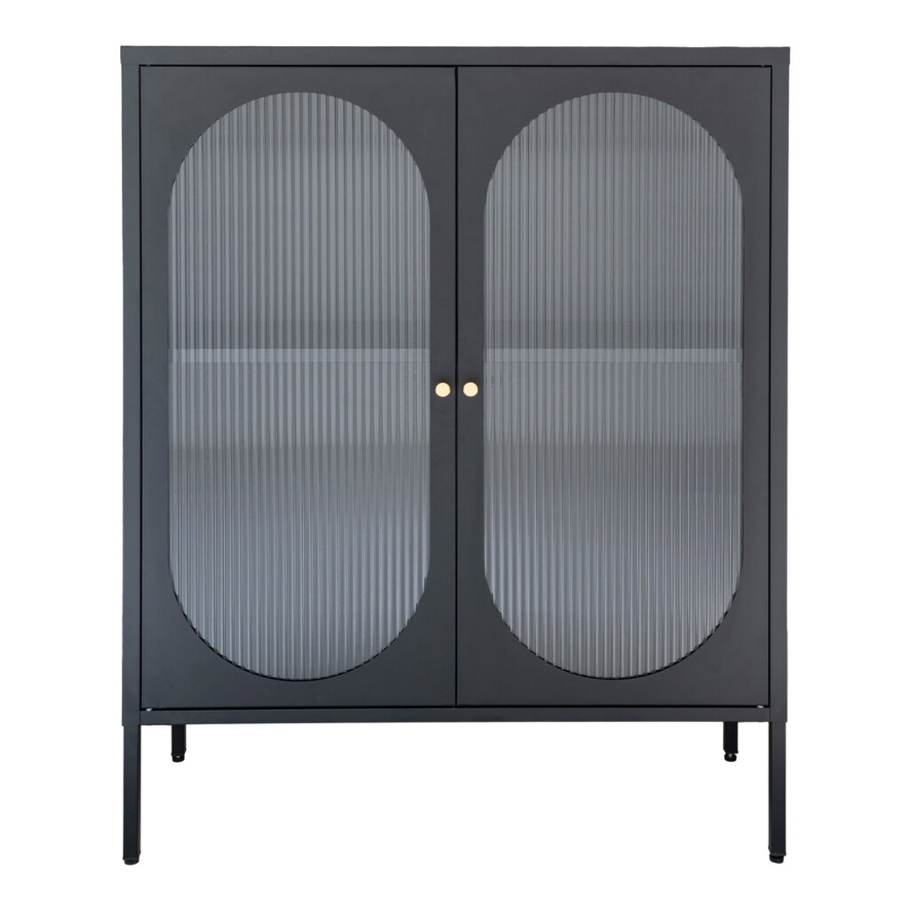 Adelaide Vitrine aus Metall, halbhoch, Schwarz Preview Image