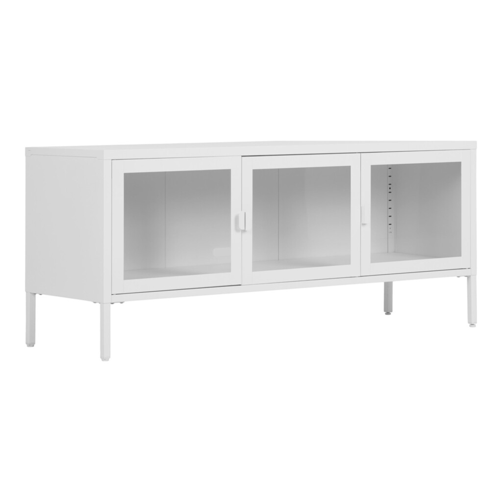 House Nordic Brisbane Stahl TV-Bank mit 3 Glastüren Bild 3