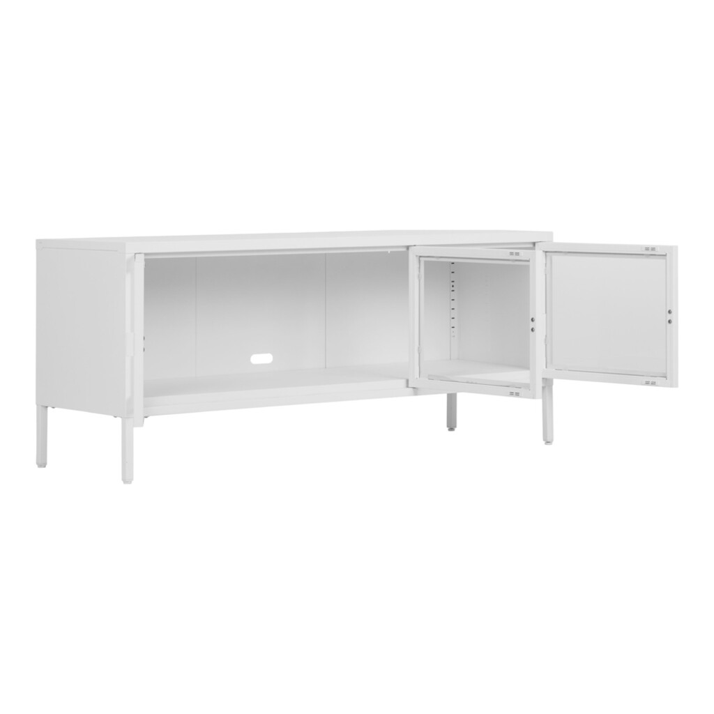 House Nordic Brisbane Stahl TV-Bank mit 3 Glastüren Bild 5