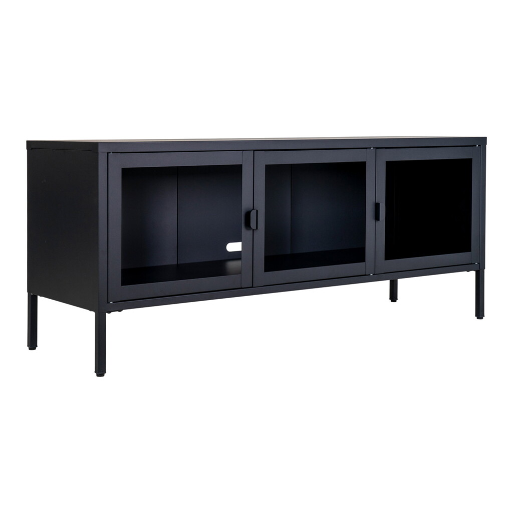 House Nordic Brisbane Stahl TV-Bank mit 3 Glastüren Bild 8