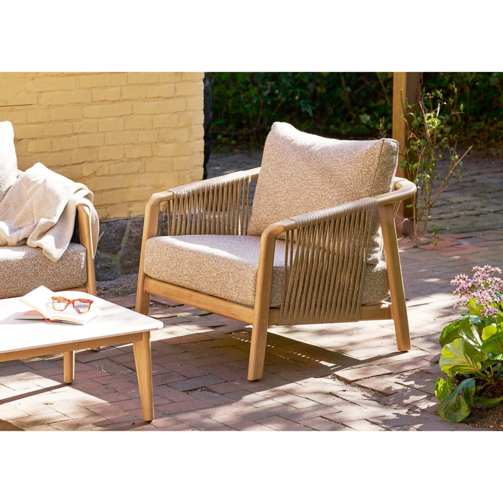 Fargo Lounge Set, Aluminium, Taupe / Holz-Look, inkl. Kissen Bild 3