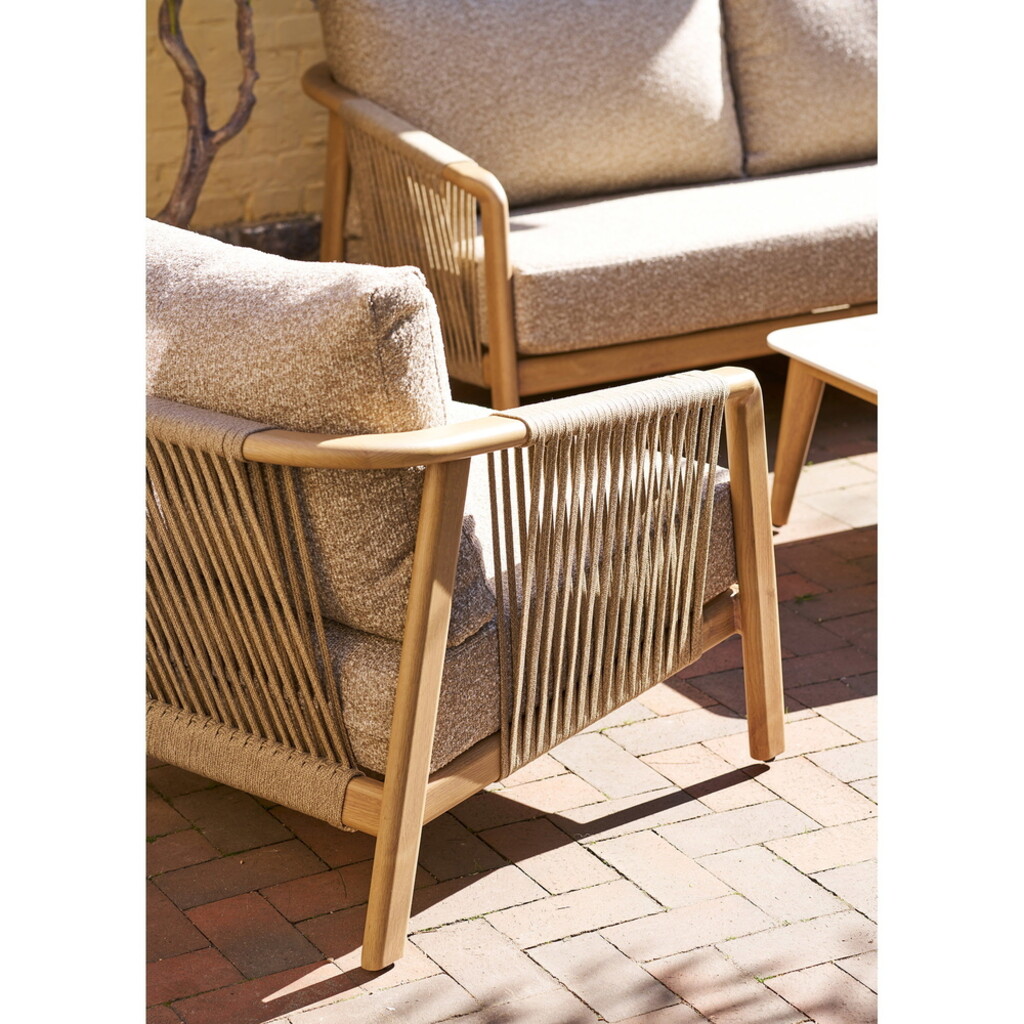 Fargo Lounge Set, Aluminium, Taupe / Holz-Look, inkl. Kissen Bild 4