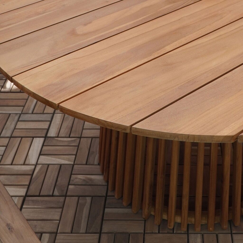 Runder Lorca Esstisch aus Teakholz, Gartentisch Bild 3