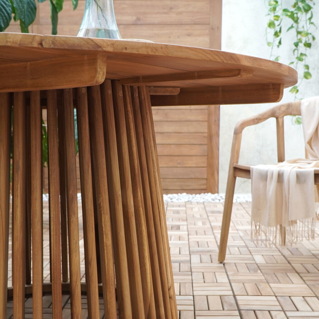 Runder Lorca Esstisch aus Teakholz, Gartentisch Bild 4