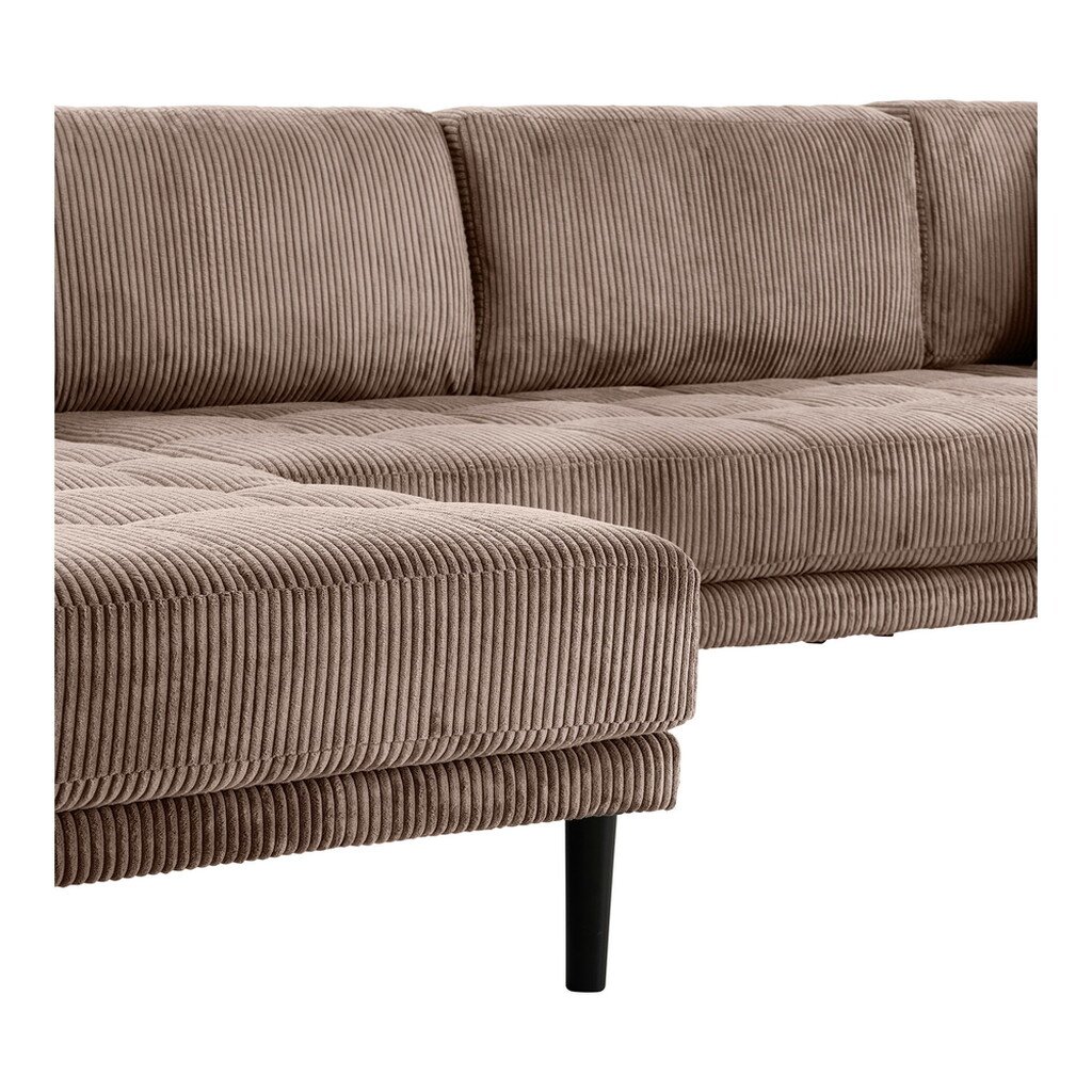 Lido U-Sofa Open End Braun Cord Bild 2