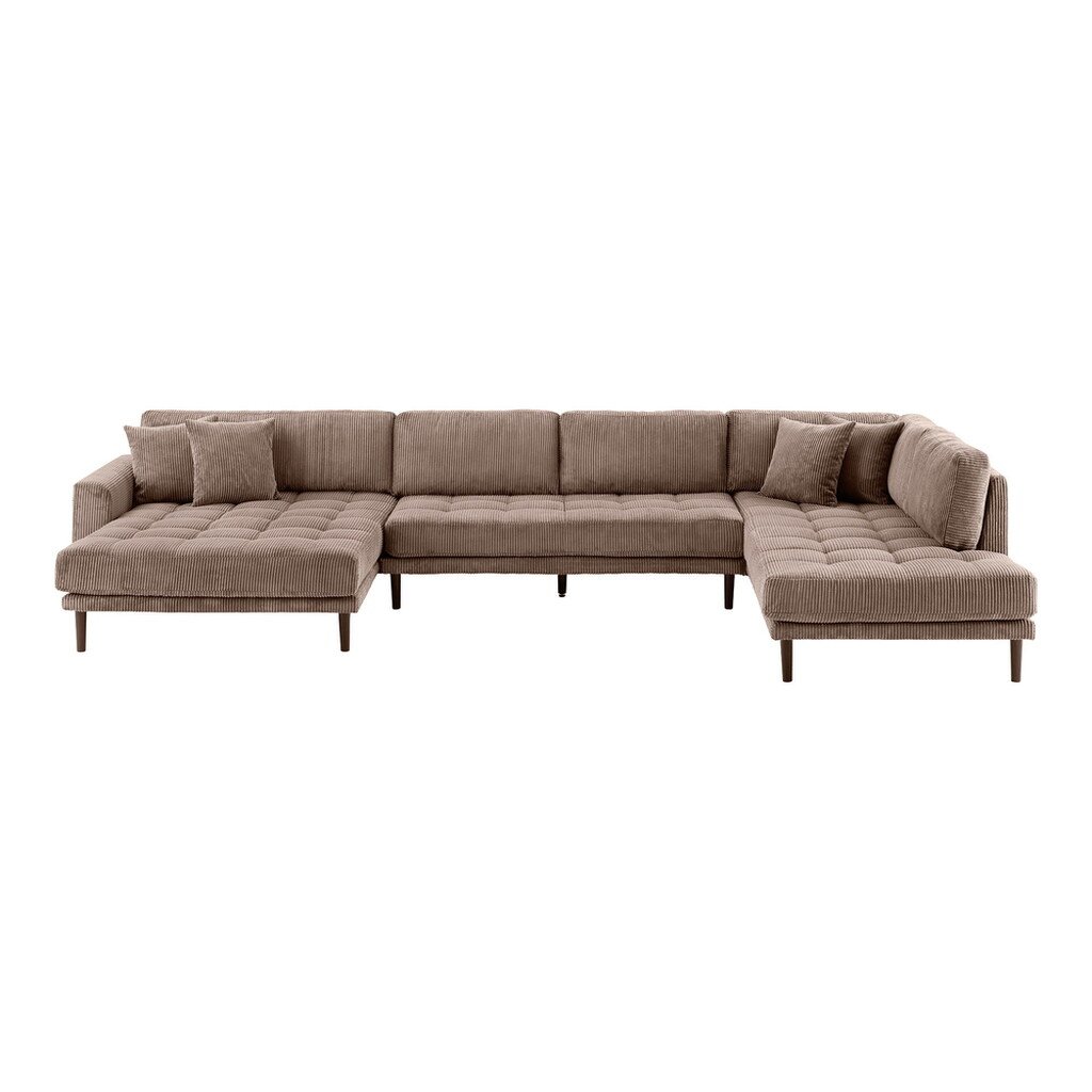 Lido U-Sofa Open End Braun Cord Bild 4