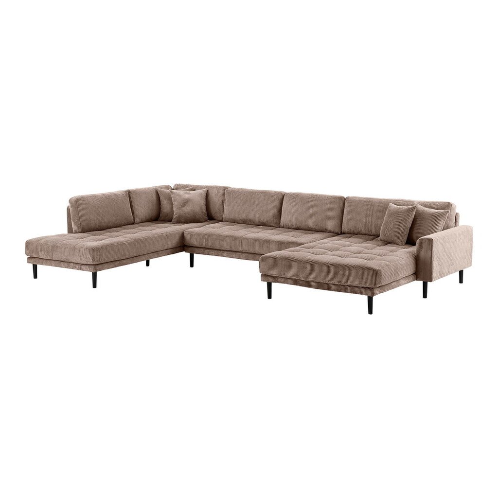 Lido U-Sofa Open End Braun Cord Bild 6