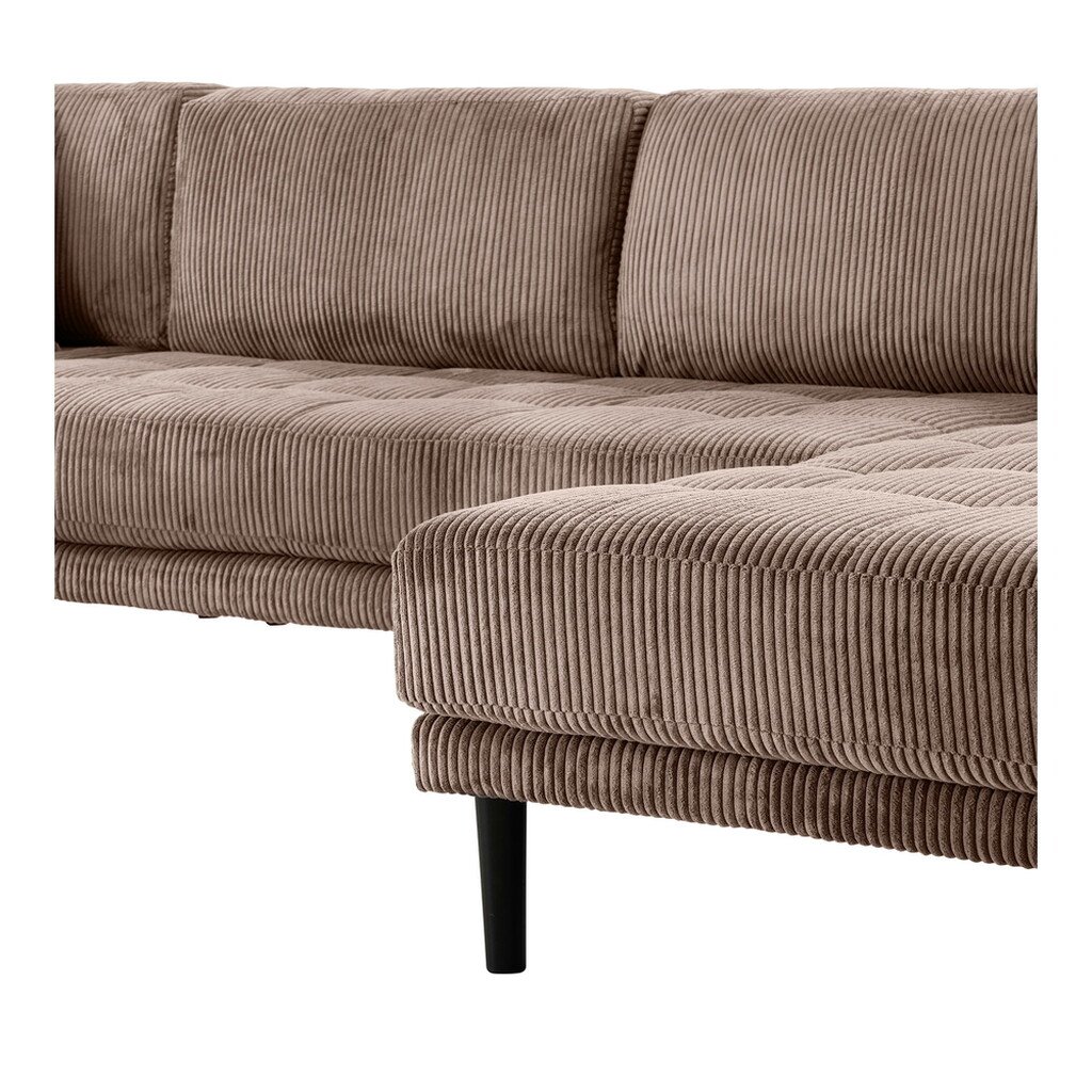 Lido U-Sofa Open End Braun Cord Bild 7
