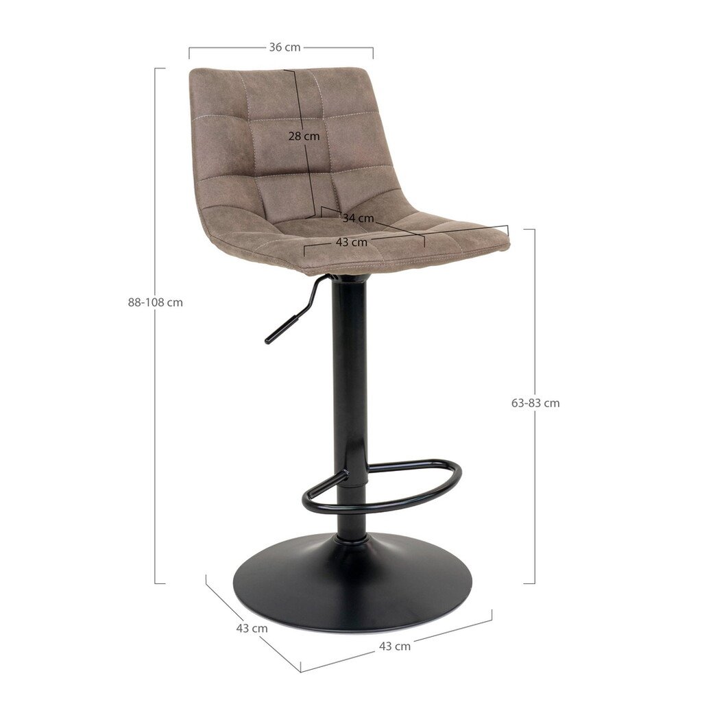 House Nordic Barhocker Middelfart Mikrofaser Bild 2