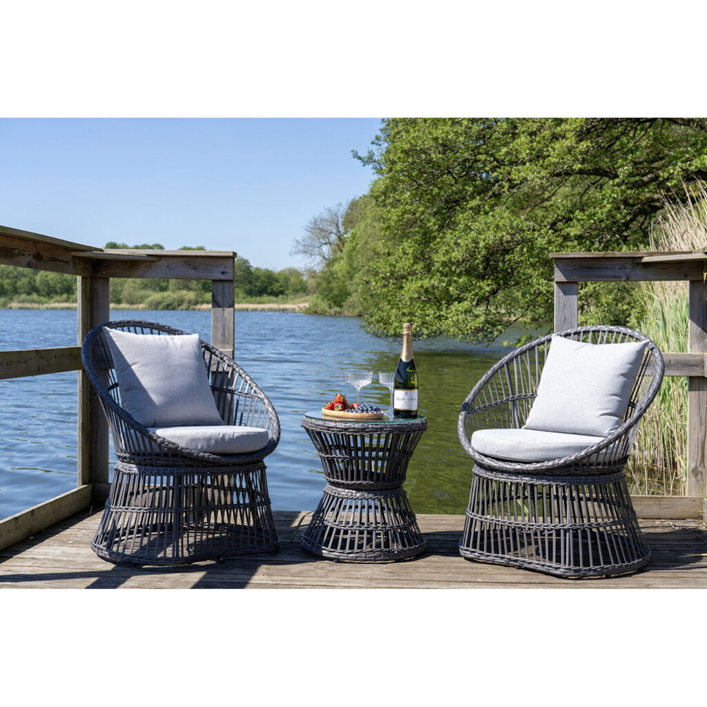 Natal Lounge Set Rattan Grau inkl. Kissen Preview Image