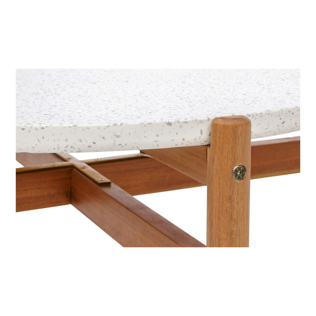 Terracina Garten Lounge Tisch Akazie/Terrazzo, Natur/Weiß Bild 3