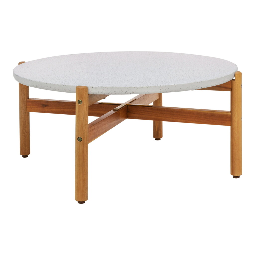 Terracina Garten Lounge Tisch Akazie/Terrazzo, Natur/Weiß Bild 4
