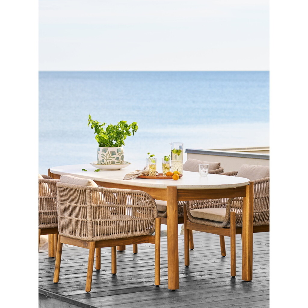 Terracina Gartenstuhl mit Kissen, Akazie/Beige von House Nordic Preview Image