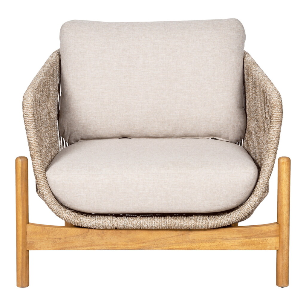 Terracina Lounge Sessel, Akazie, Beige, inkl. Kissen Bild 2