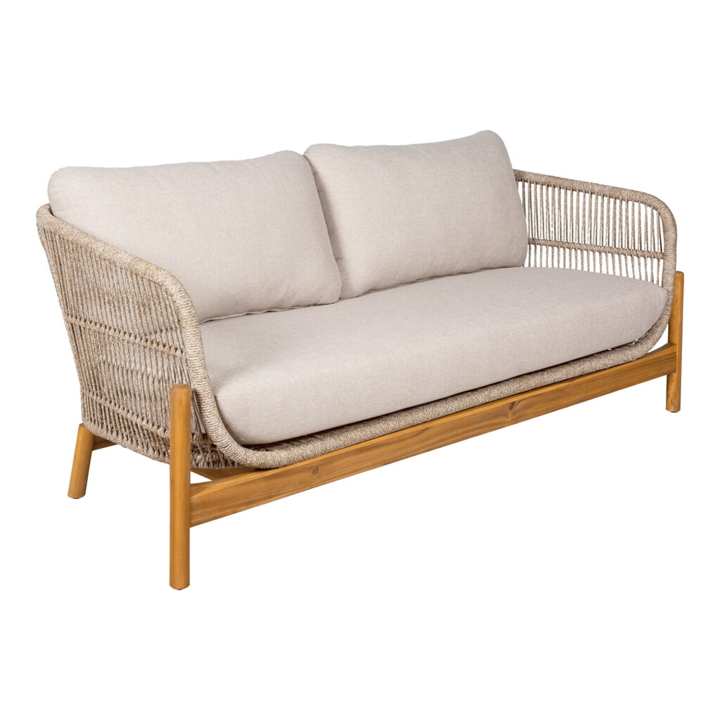 Terracina Lounge Garten Sofa, Akazie/Beige, inkl. Kissen Preview Image