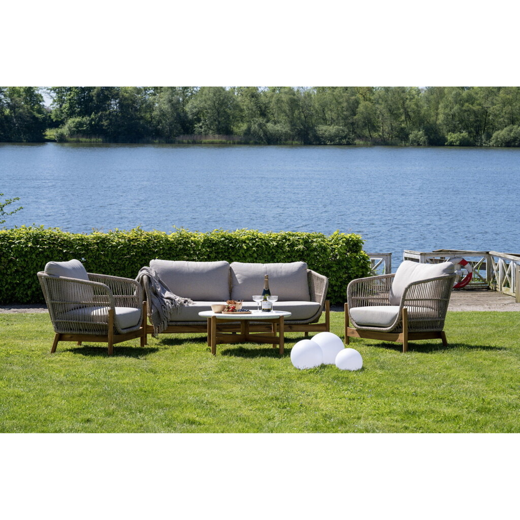 Terracina Lounge Garten Sofa, Akazie/Beige, inkl. Kissen Preview Image