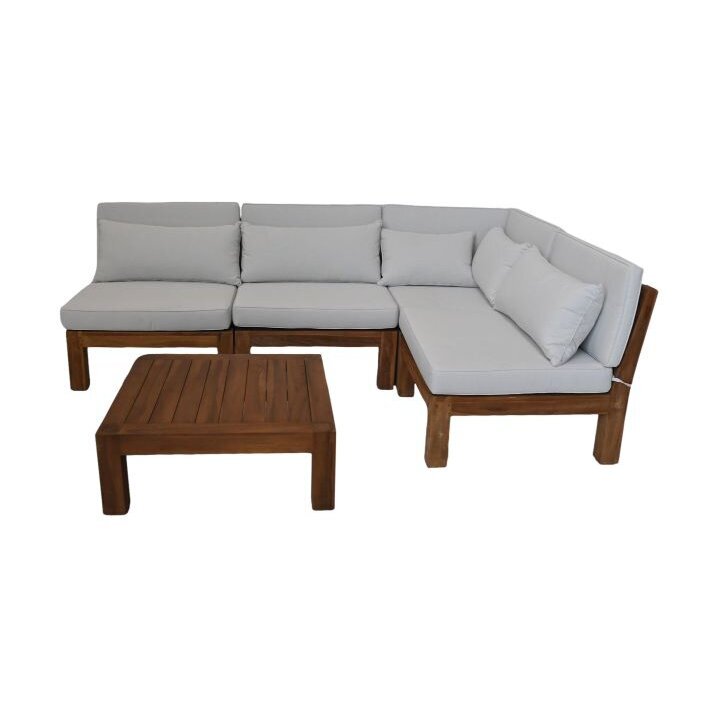 Teak Gartenlounge-Set Aruba 5-teilig + Ecke Bild 5