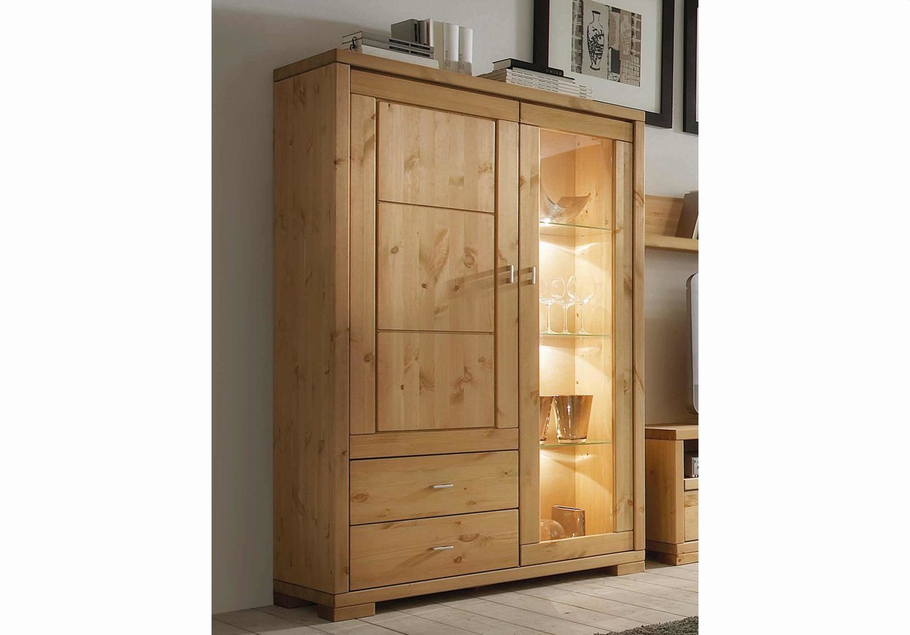 Infans Highboard Vitrine I Vita aus massiver Kiefer Preview Image