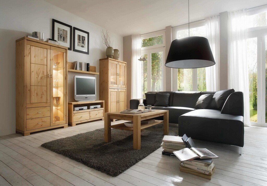 Infans Highboard Vitrine I Vita aus massiver Kiefer Preview Image