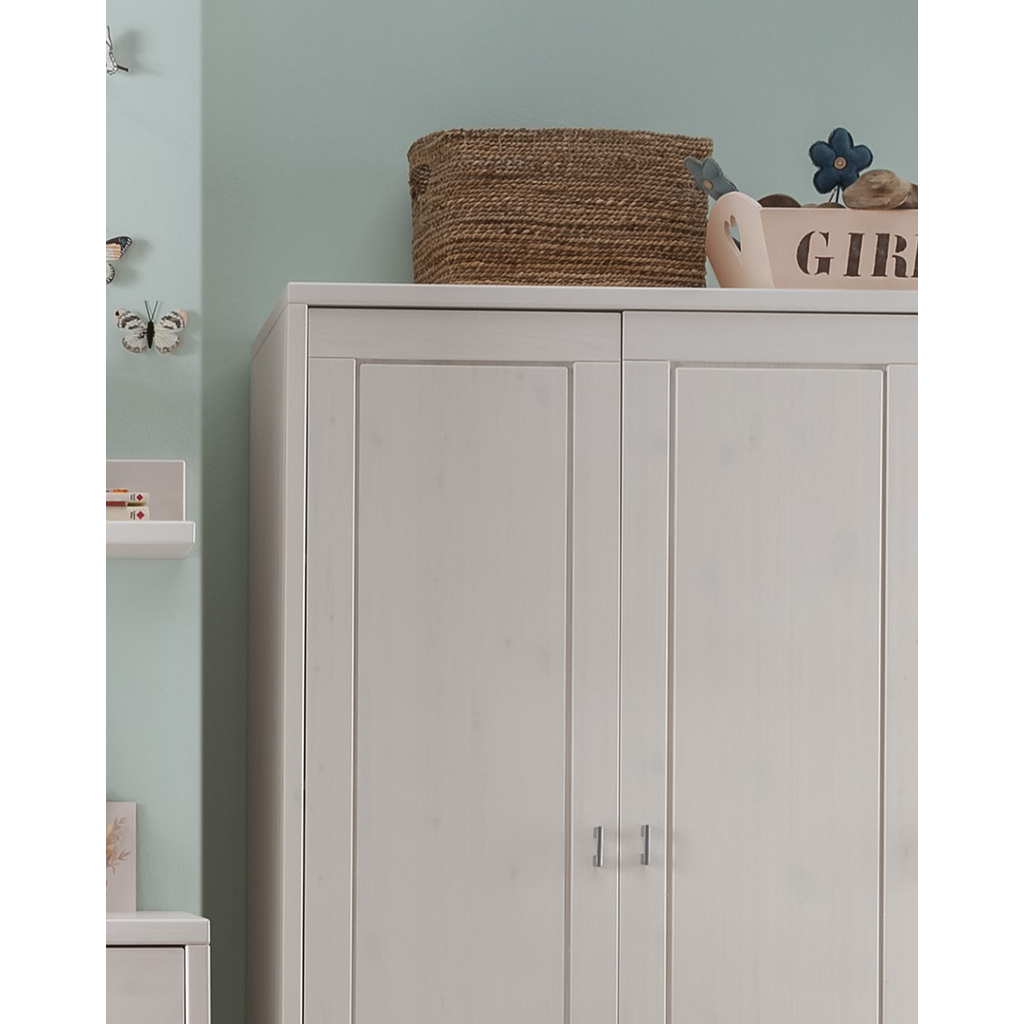 Wohnglücklich Kleiderschrank Vita 2-türig aus massiver Kiefer Bild 2