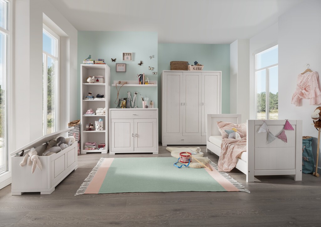 Wohnglücklich Kleiderschrank Vita 2-türig aus massiver Kiefer Preview Image