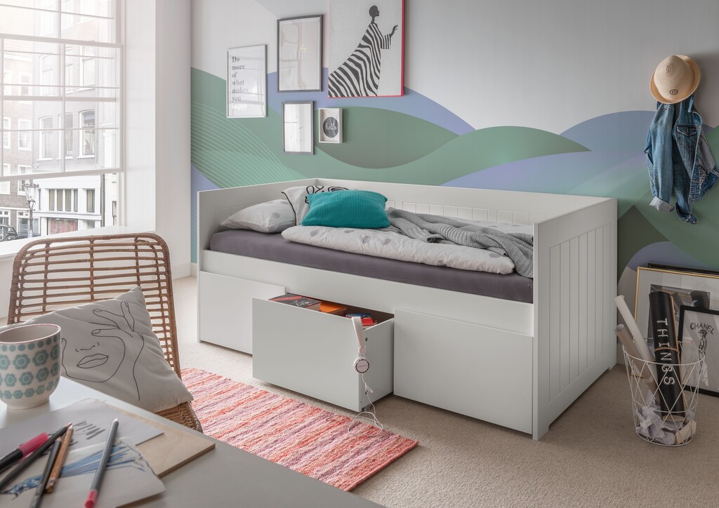 Bettbank, Jugendbett Emma mit 3 Schubladen Preview Image