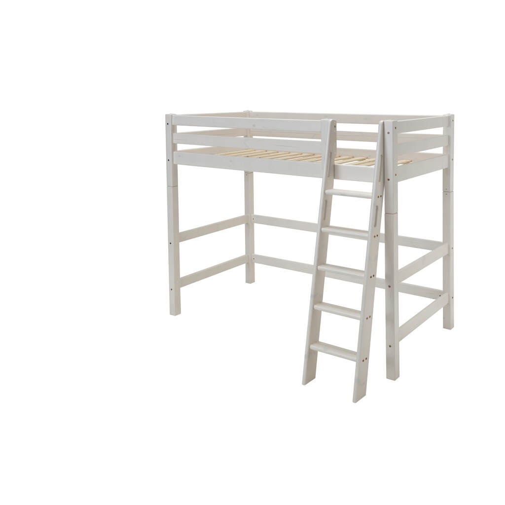 Kinder Hochbett Kiefer mit Absturzsicherung und schräger Leiter Preview Image