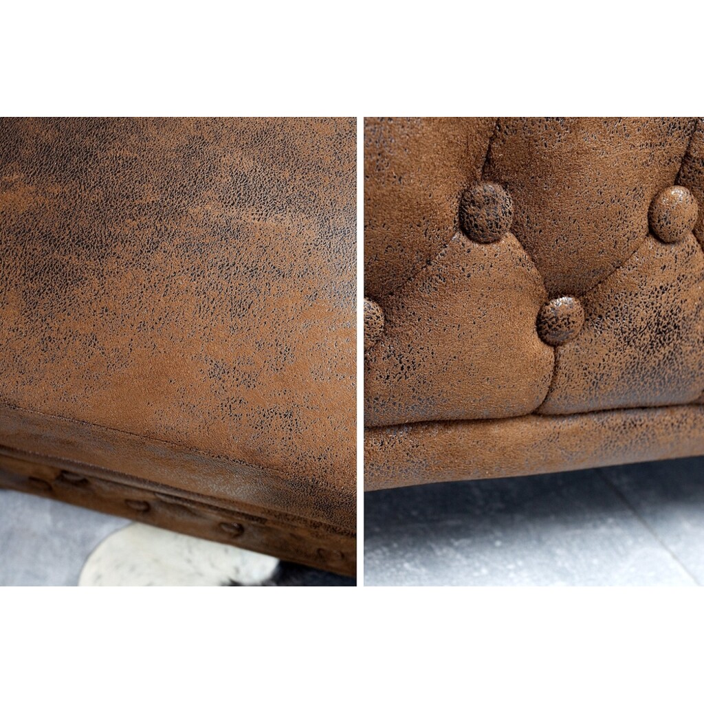 Invicta CHESTERFIELD Sessel Antik-Look Braun - Skandinavischer Charme Bild 5
