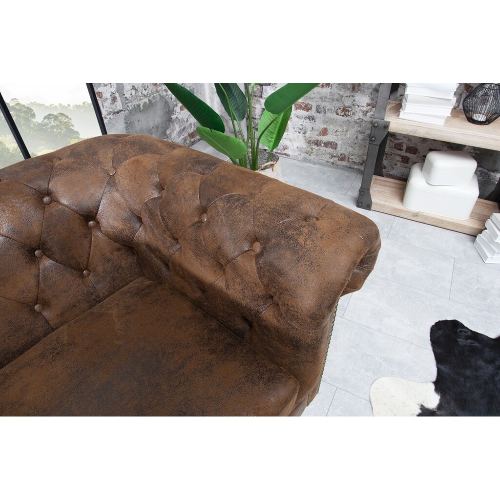 Invicta CHESTERFIELD Sessel Antik-Look Braun - Skandinavischer Charme Bild 4