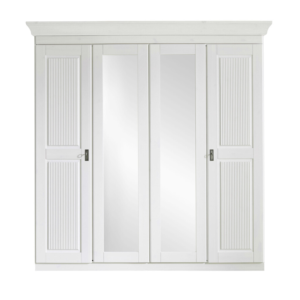 Kleiderschrank 4-türig Eva mit 2 Spiegeltüren Bild 3