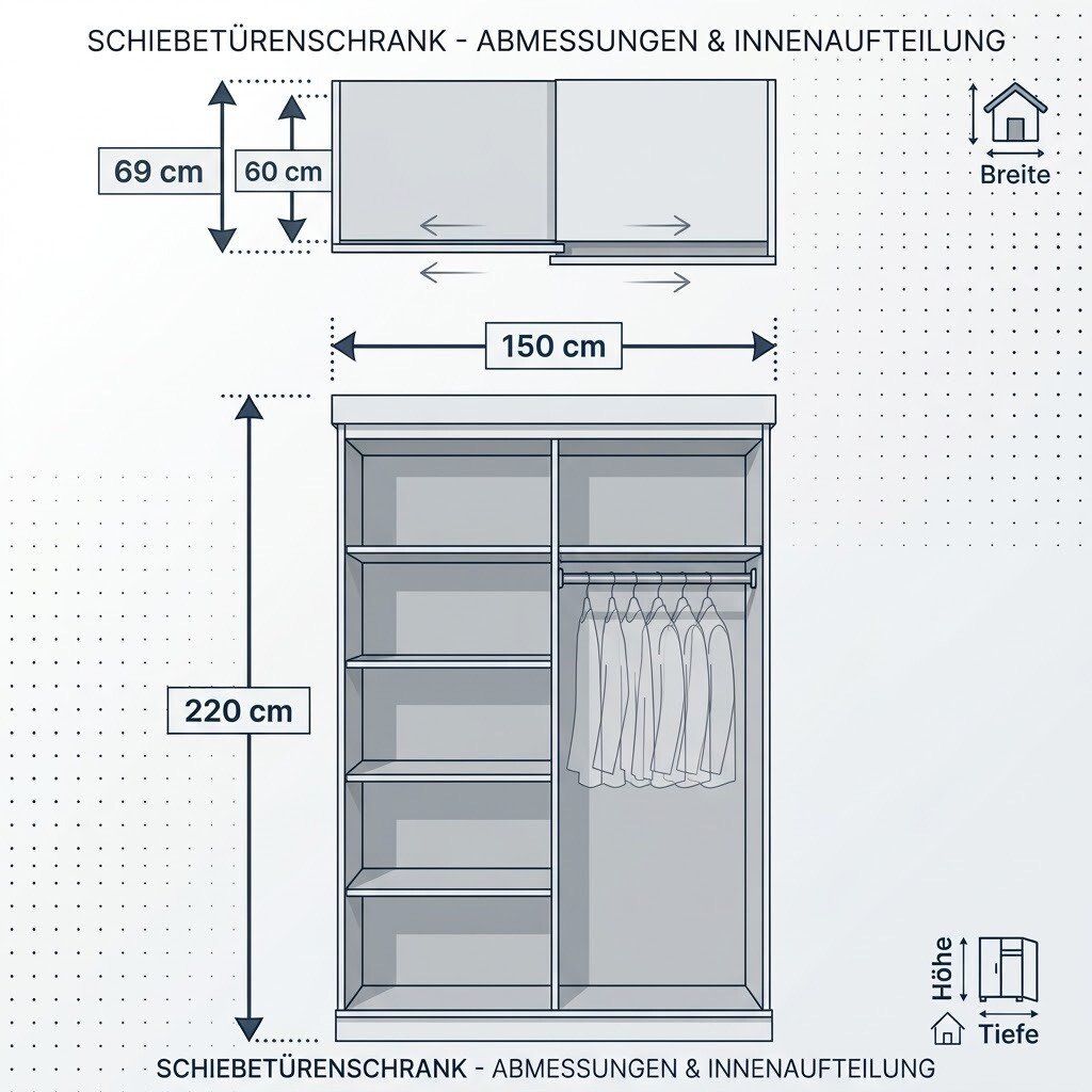Schiebetürenschrank Bergen aus Kiefer Massivholz - 150x220 cm Bild 18