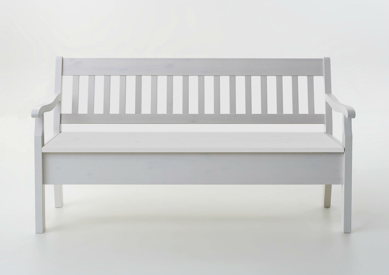Sitzbank Boston mit Armlehnen aus Massivholz Bild 3