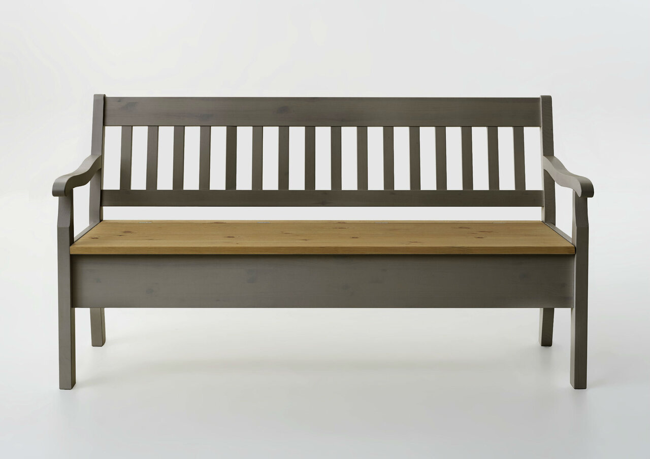 Sitzbank Boston mit Armlehnen aus Massivholz Bild 5