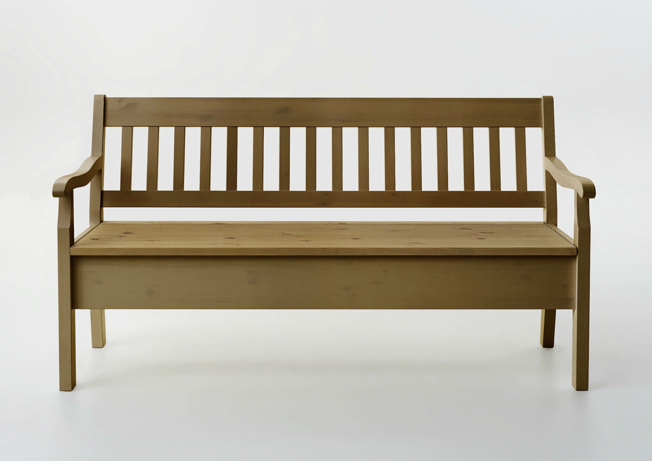 Sitzbank Boston mit Armlehnen aus Massivholz Bild 6