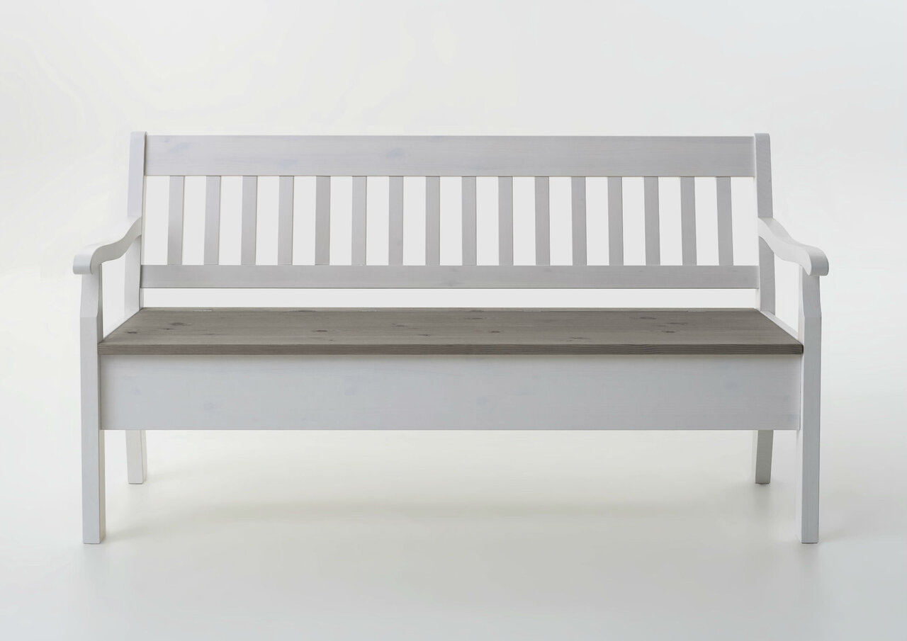 Sitzbank Boston mit Armlehnen aus Massivholz Bild 8