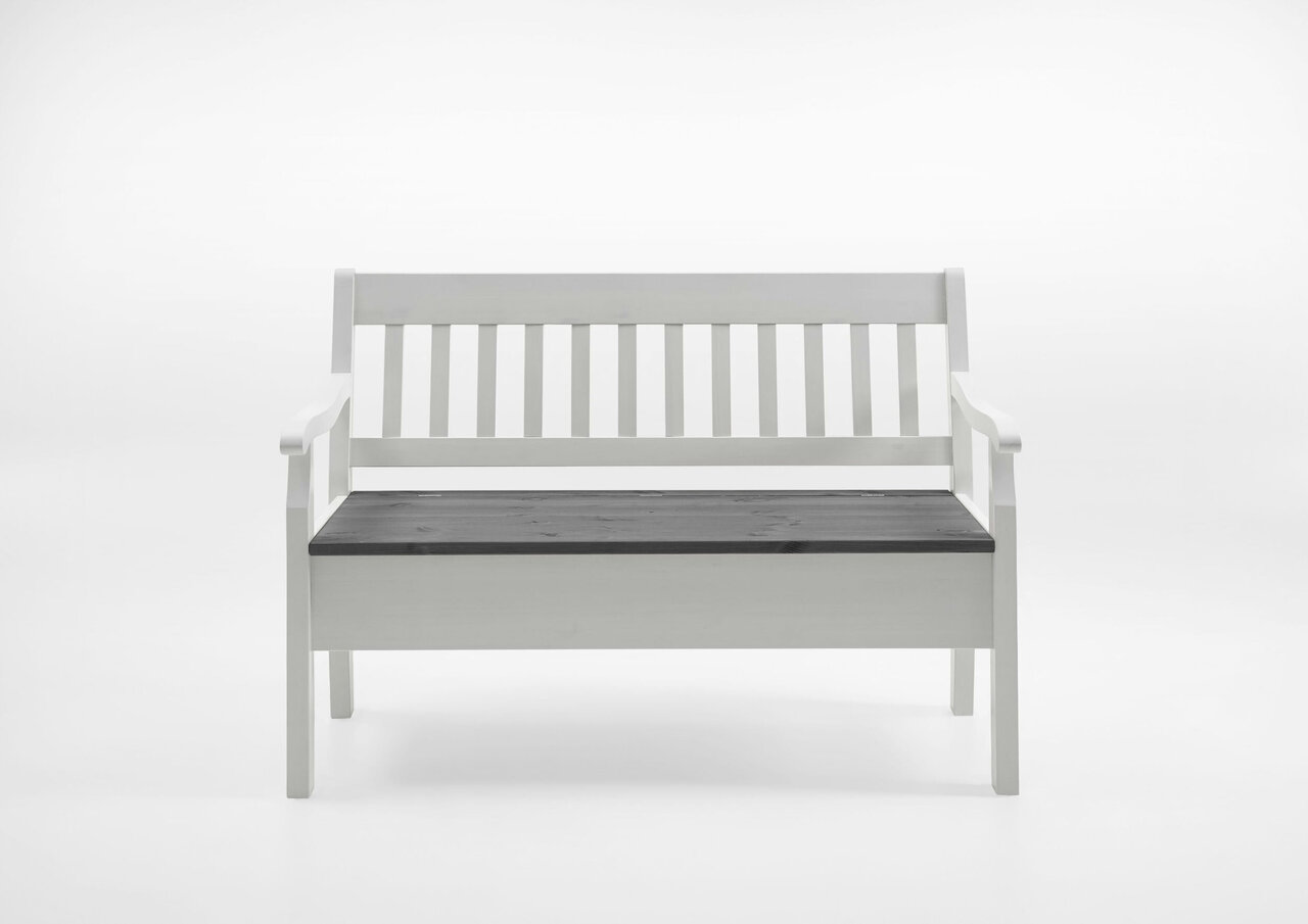 Sitzbank Boston mit Armlehnen aus Massivholz Bild 14