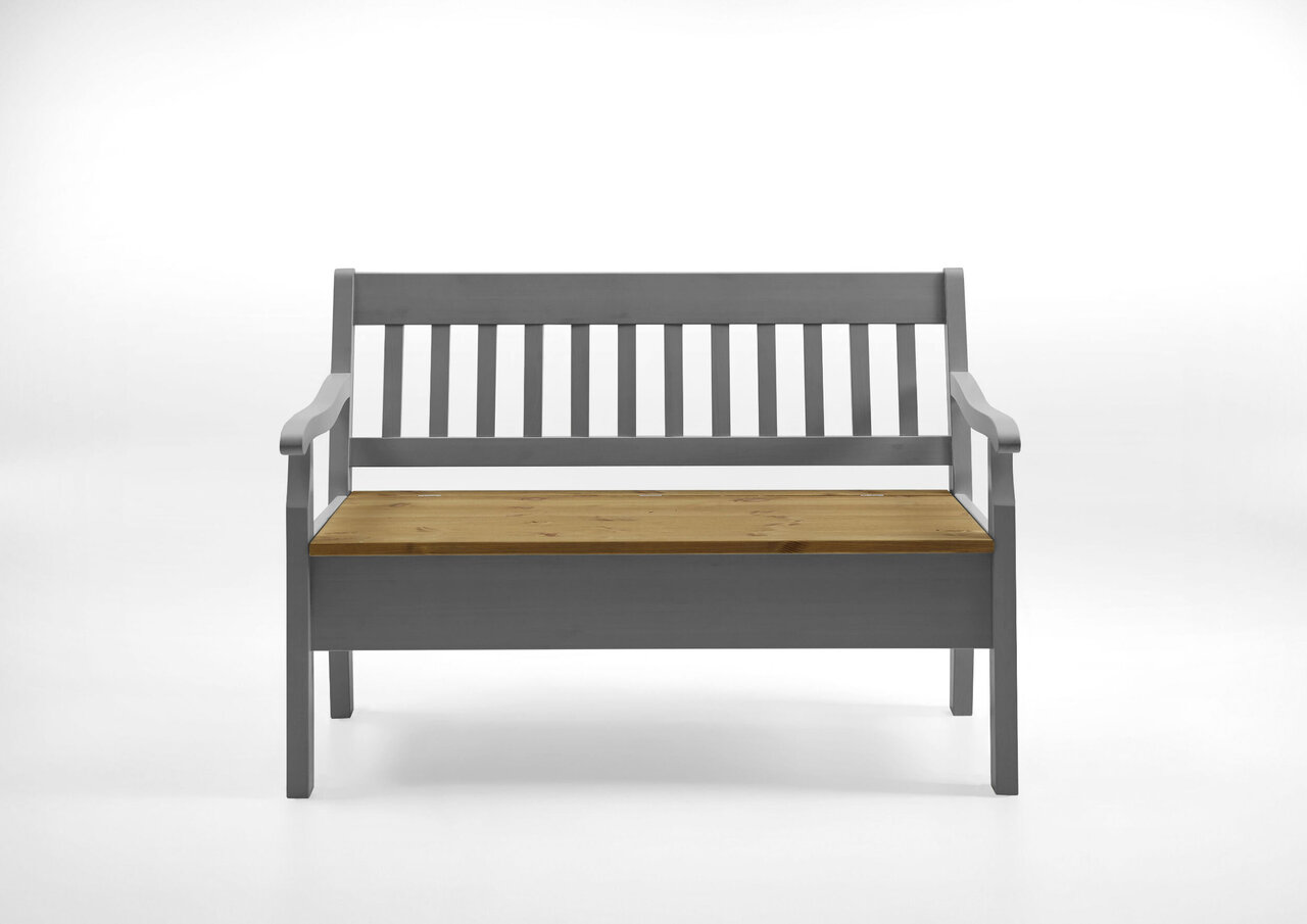 Sitzbank Boston mit Armlehnen aus Massivholz Bild 19