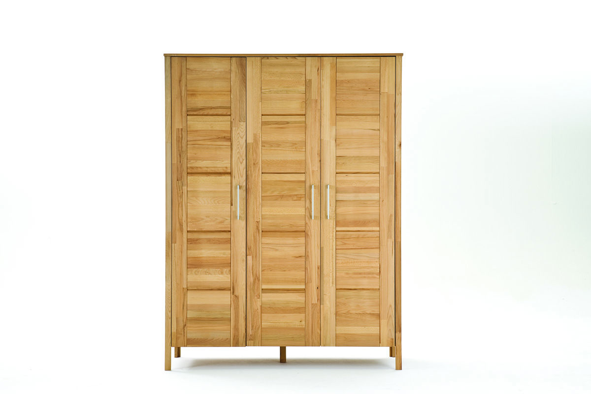 Kleiderschrank Modern Zen aus Massivholz mit Kassettentüren Bild 3