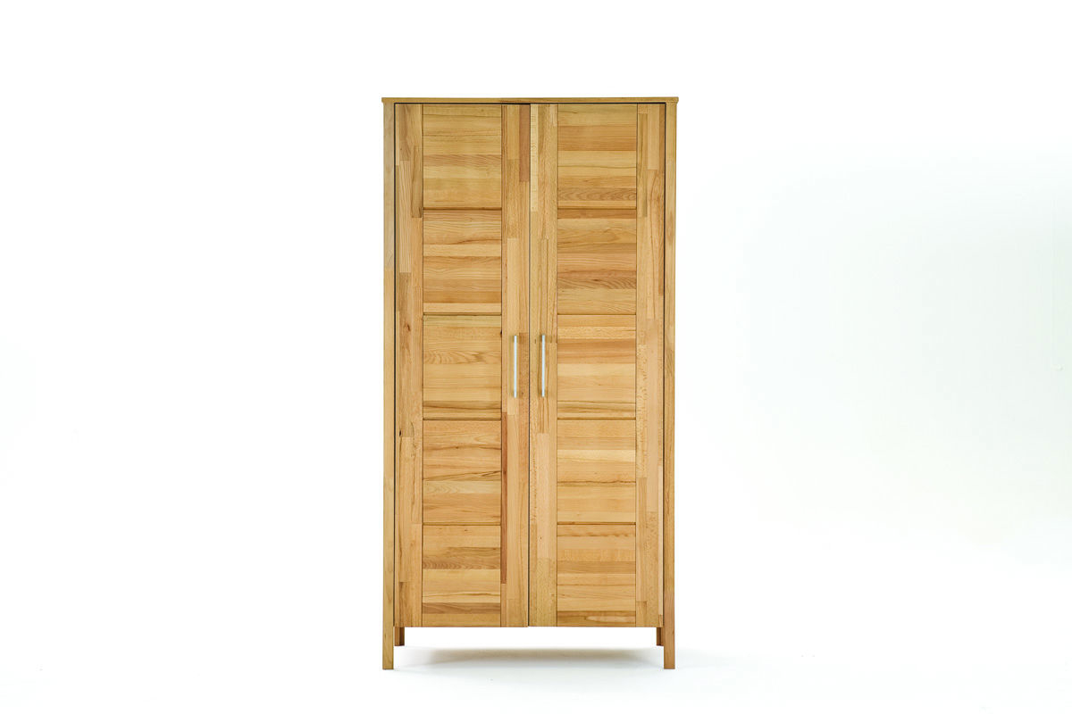 Kleiderschrank Modern Zen aus Massivholz mit Kassettentüren Bild 5