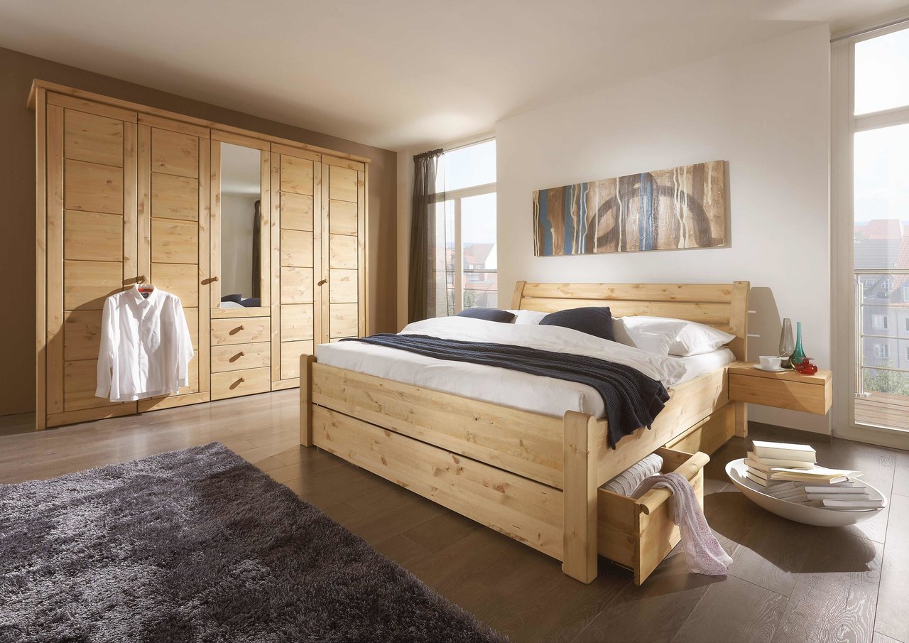 Kleiderschrank mit Kassettenfront mit Spiegelholztür Vita, 5-türig Preview Image