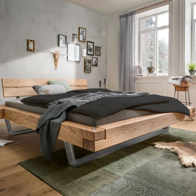 Schwebebalkenbett Skals aus Wildeiche Bild 3