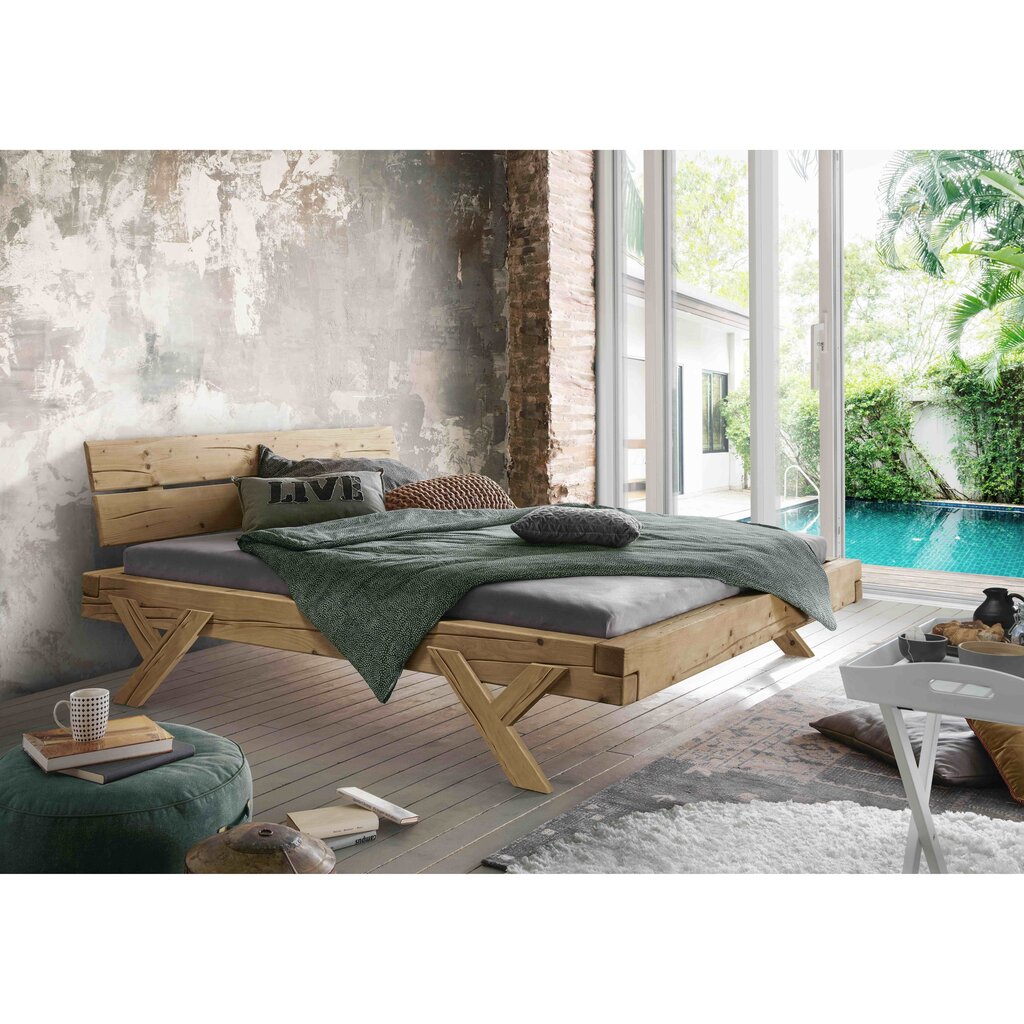 Cinall Unika Balkenbett Doppelbett mit Y-Bein Holz aus Massivholz Preview Image