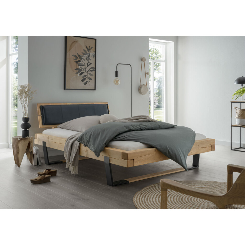 Balkenbett Bold mit Holzkopteil und Metall-Holz Kufe Bild 4